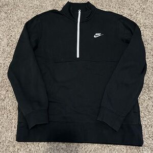Nike Sportswear Club Men’s Brushed- Black 1/2 zip Pullover